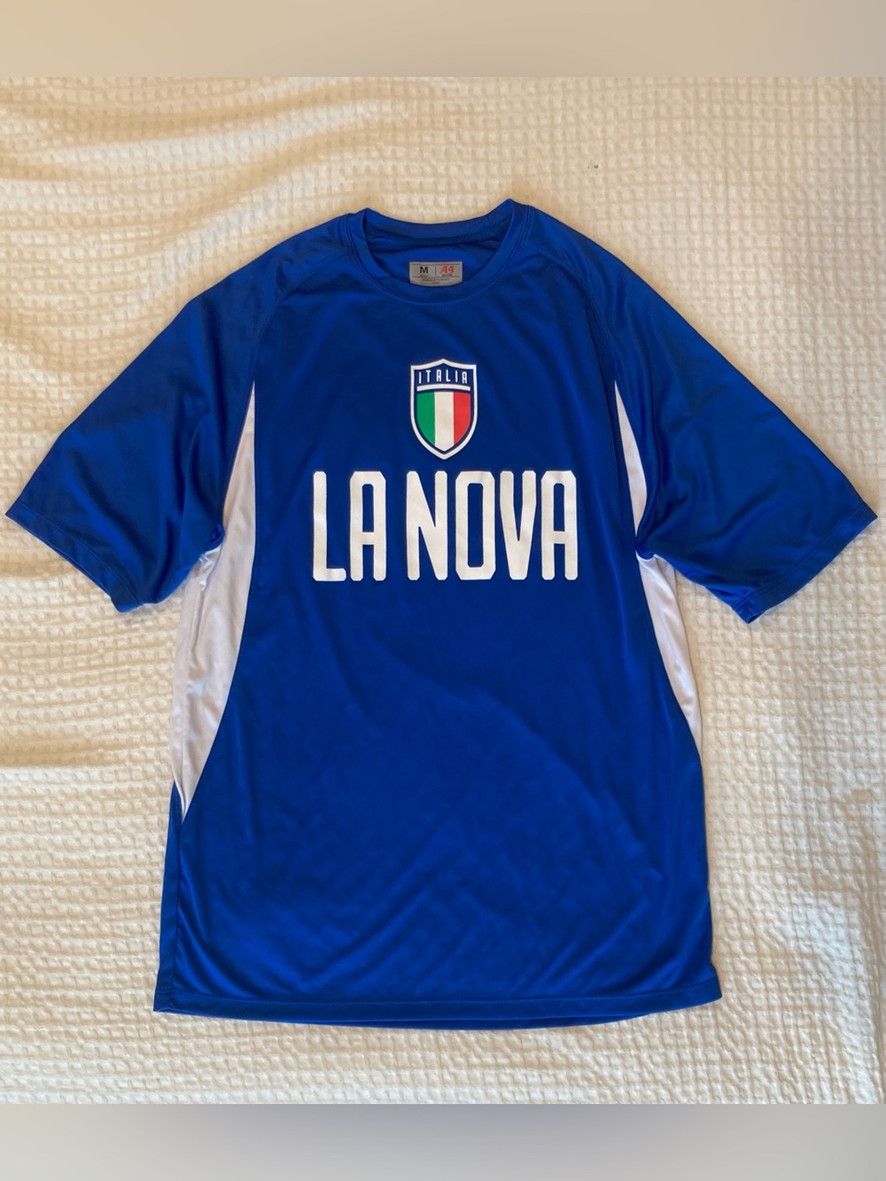 A4 Men's Soccer Jersey Shirt M Blue Short Sleeve Polyester "LA NOVA”